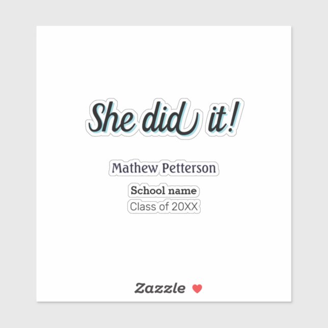 She did it simple black classy modern graduation (Sheet)