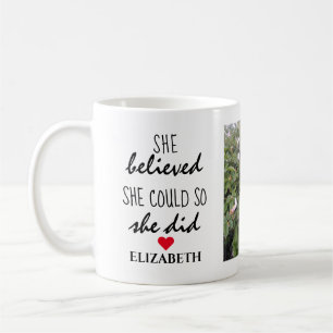 She Did Photo Collage Add Name Graduation Mug