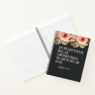 She Does Not Fear Bad News Psalm 112:7 Christian Notebook