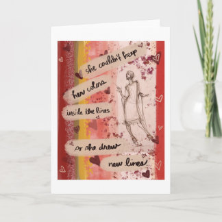 She Drew New Lines Card