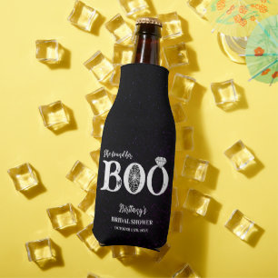 She Found Her Boo Black Halloween Bridal Shower Bottle Cooler