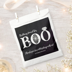She Found Her Boo Black Halloween Bridal Shower Favour Bag