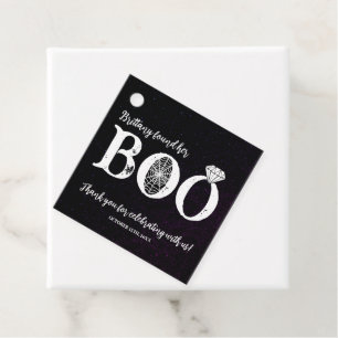 She Found Her Boo Black Halloween Bridal Shower Favour Tags