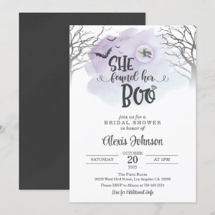 She Found Her Boo Bridal Shower (Purple) Invitation