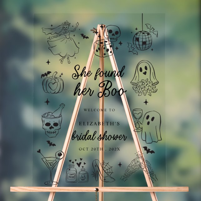 She Found Her Boo Bridal Shower Welcome Sign (Neutral)