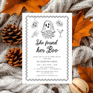 She Found Her Boo Ghost Floral Bridal Shower Invitation