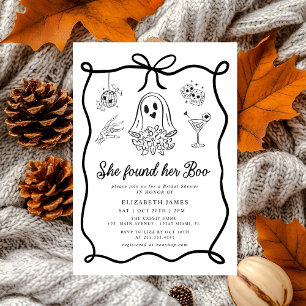 She Found Her Boo Ghost Floral  Bridal Shower  Invitation
