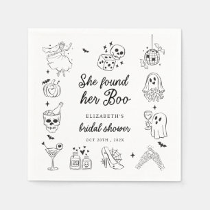 She Found Her Boo Ghost Floral Bridal Shower Napkin