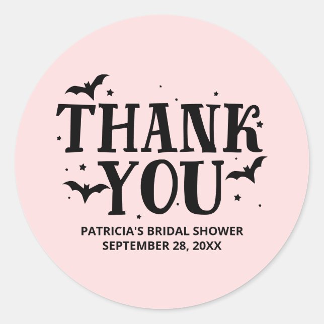 She Found Her Boo Halloween Bridal Shower Classic  Classic Round Sticker (Front)