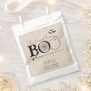 She Found Her Boo Rustic Halloween Bridal Shower Favour Bag