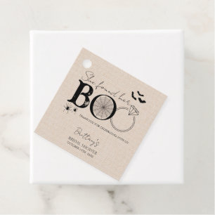 She Found Her Boo Rustic Halloween Bridal Shower Favour Tags