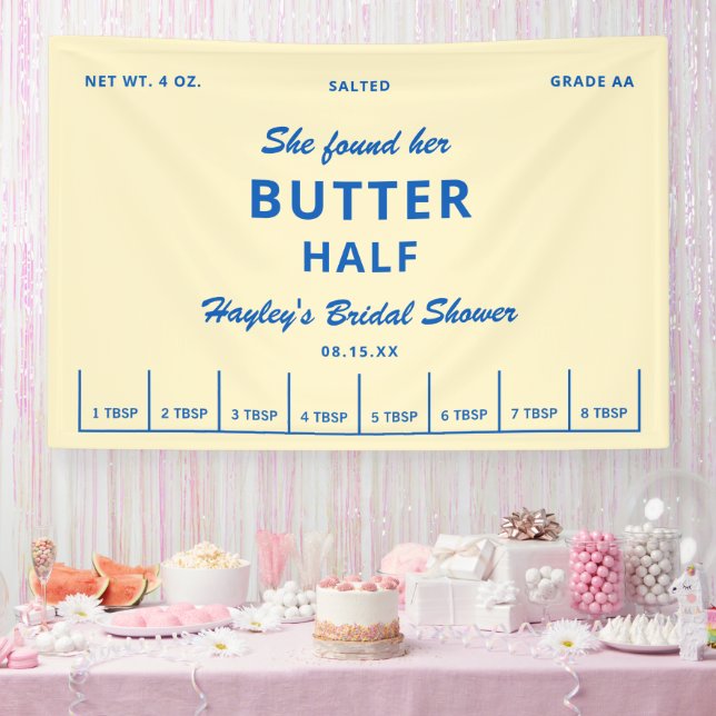 She Found Her Butter Half Butter Bridal Shower Banner (Party)