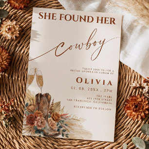 She Found Her Cowboy Rustic Western Bridal Shower Invitation