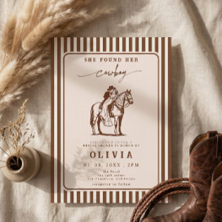 She Found Her Cowboy Western Bridal shower Invitation