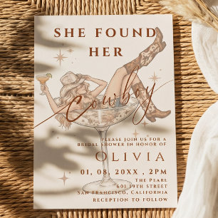 She Found Her Cowboy Western Cowgirl Bridal Shower Invitation