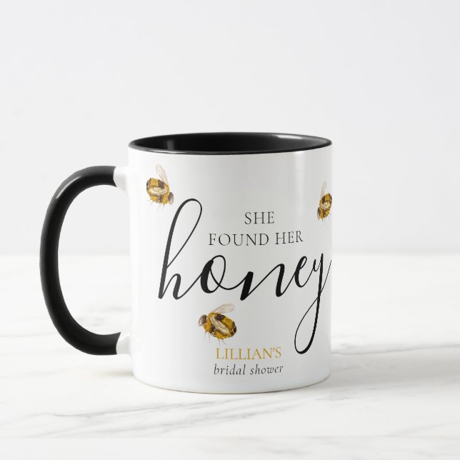 She Found Her Honey Bee Bridal Shower Favour  Mug (Left)