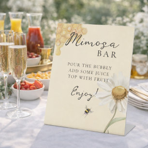She Found Her Honey Bee Bridal Shower Mimosa Bar Pedestal Sign