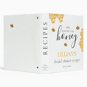 She Found Her Honey Bee Bridal Shower Recipe  Binder