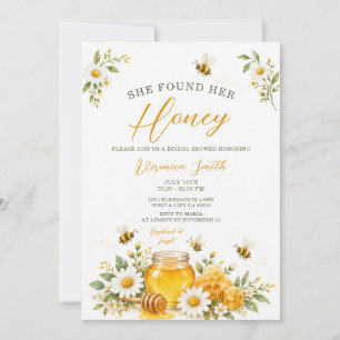 She Found Her Honey Bee Floral Bridal Shower Invitation