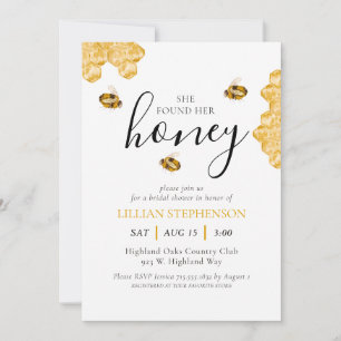 She Found Her Honey Bee Themed Bridal Shower Invitation
