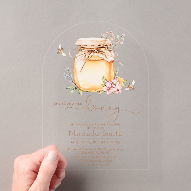 She found her honey Bridal Shower Acrylic Invitations (Insitu (Handheld))