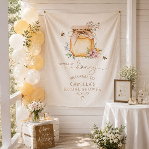 She Found Her Honey Bridal Shower Backdrop Tapestry