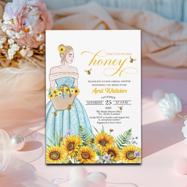 She Found Her Honey Bridal Shower Invitation (Creator Uploaded)