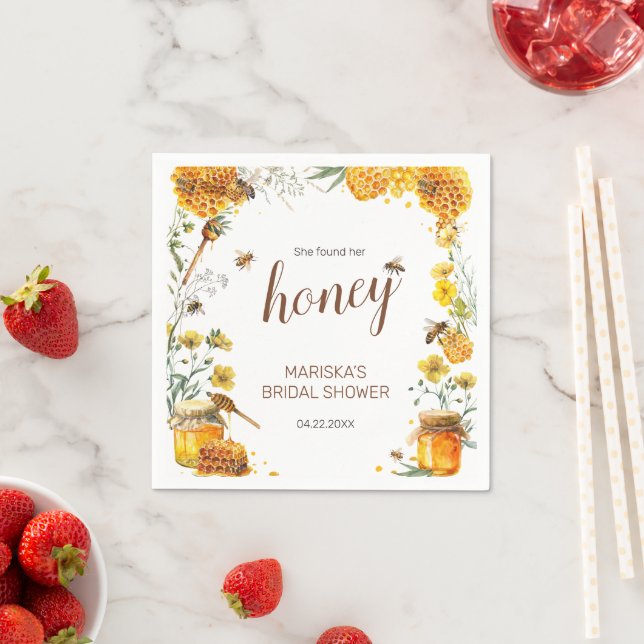 She Found her Honey Bridal Shower Napkin (Insitu)