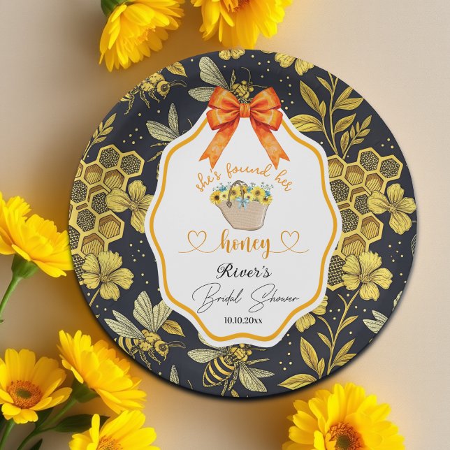 She Found Her Honey Bridal Shower   Paper Plate (Creator Uploaded)