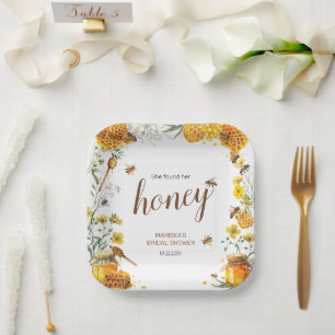 She Found her Honey Bridal Shower Paper Plate