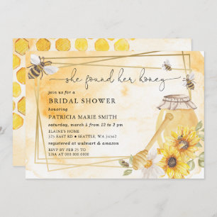 She Found Her Honey Floral Bee Bridal Shower Invitation