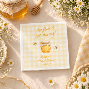 She Found Her Honey Gingham Bridal Shower Napkin