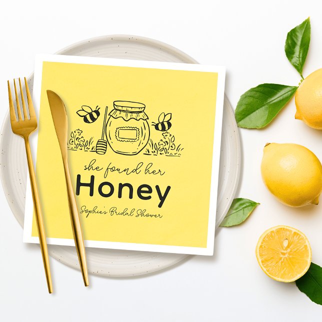 She found her Honey Hand-drawn Bridal Shower Napkin (Creator Uploaded)