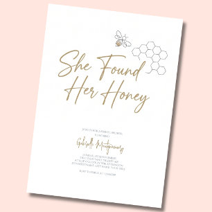 She Found Her Honey Modern Minimal Bridal Shower  Invitation
