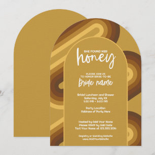 She Found Her Honey - Retro Stripes Bridal Shower Invitation