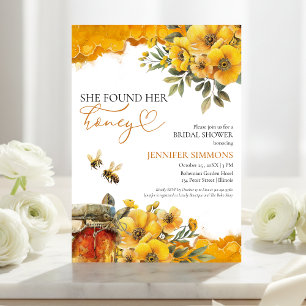 She Found Her Honey   Watercolor Bridal Shower Invitation