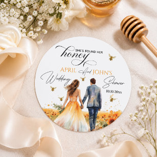 She Found Her Honey Wedding Shower  Classic Round Sticker