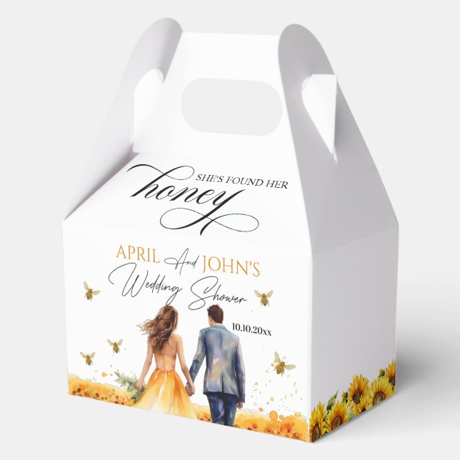 She Found Her Honey Wedding Shower  Favor Box (Front)