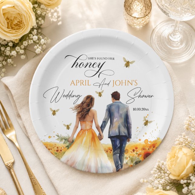 She Found Her Honey Wedding Shower  Paper Plate (Creator Uploaded)