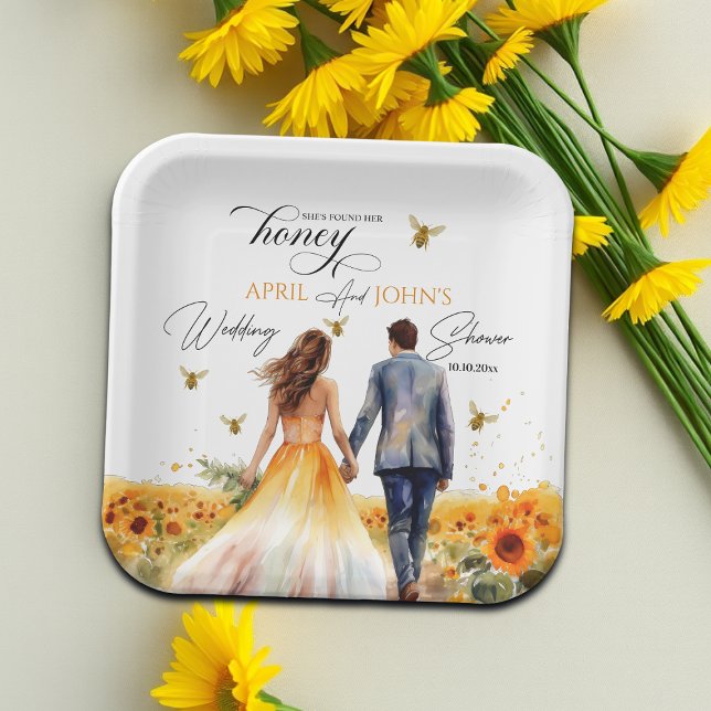 She Found Her Honey Wedding Shower  Paper Plate (Creator Uploaded)