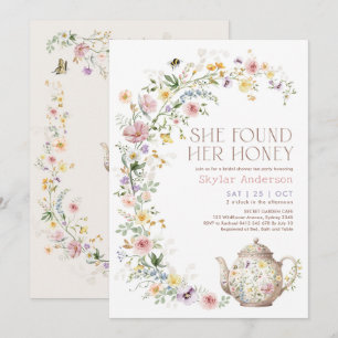 She Found Her Honey Wildflower Bridal Shower Tea Invitation