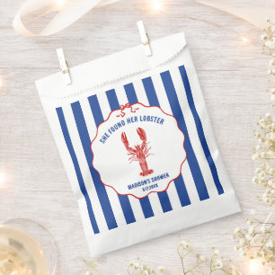 She Found Her Lobster Nautical Bridal Shower Favour Bag