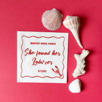 She Found Her Lobster Red and White Bridal Shower