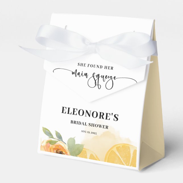 She Found her Main Squeeze Bridal Shower  Favor Box (Front Side)