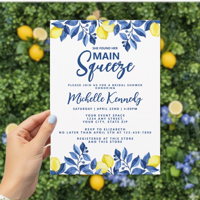 She Found Her Main Squeeze Bridal Shower  Invitation (Creator Uploaded)