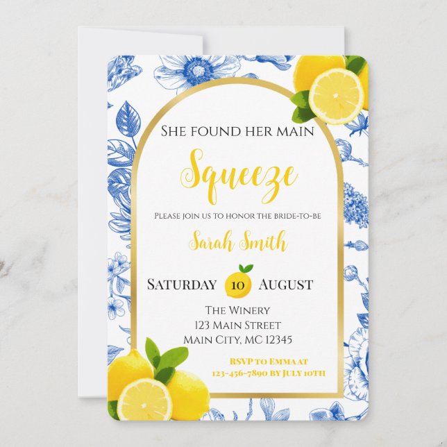 She Found Her Main Squeeze Bridal Shower Invitation (Front)