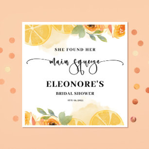 She Found her Main Squeeze Bridal Shower Napkin
