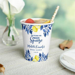 She Found Her Main Squeeze Bridal Shower  Paper Cups