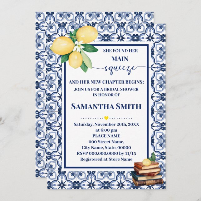 She Found Her Main Squeeze Bridal Shower Save The Date (Front/Back)