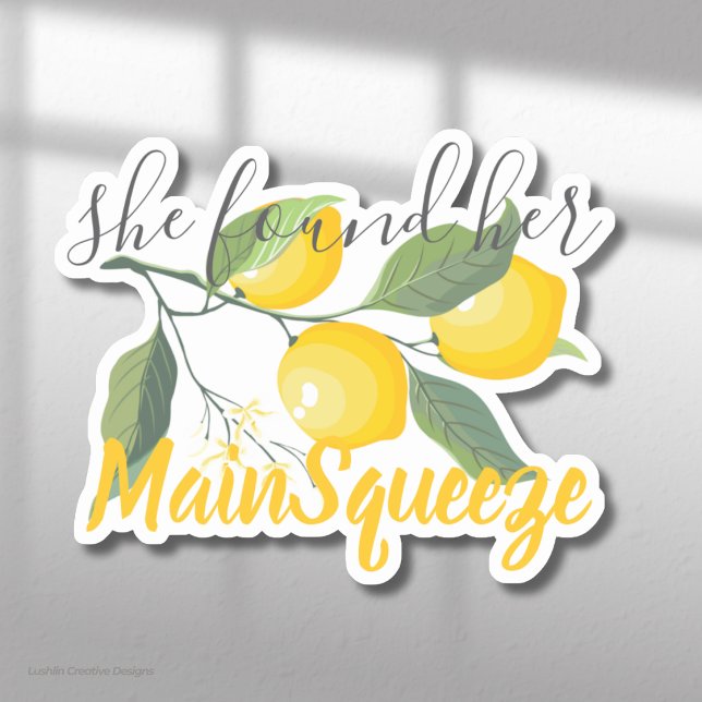 She Found Her Main Squeeze Bridal Shower Sticker (Creator Uploaded)
